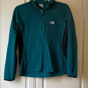 The North Face Teal and Black Half-Zip Pullover